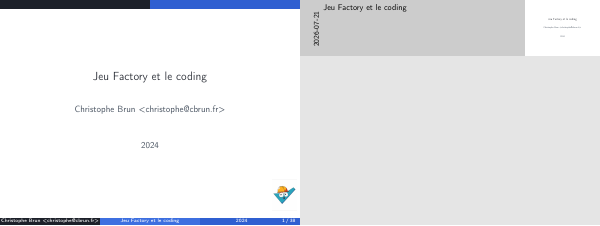 Jeu Factory et le coding