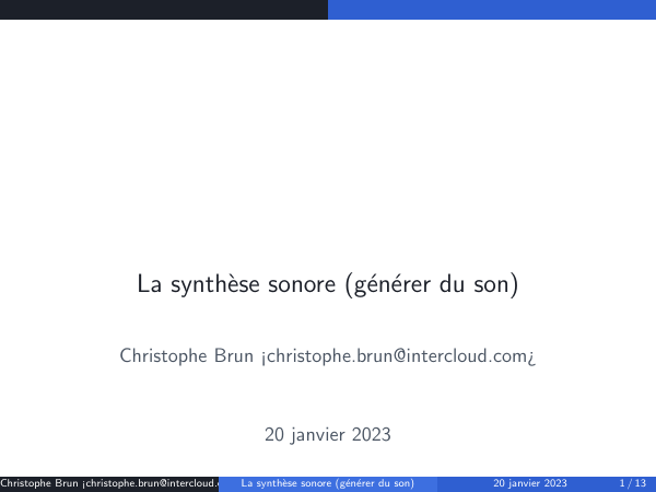 La synthèse sonore